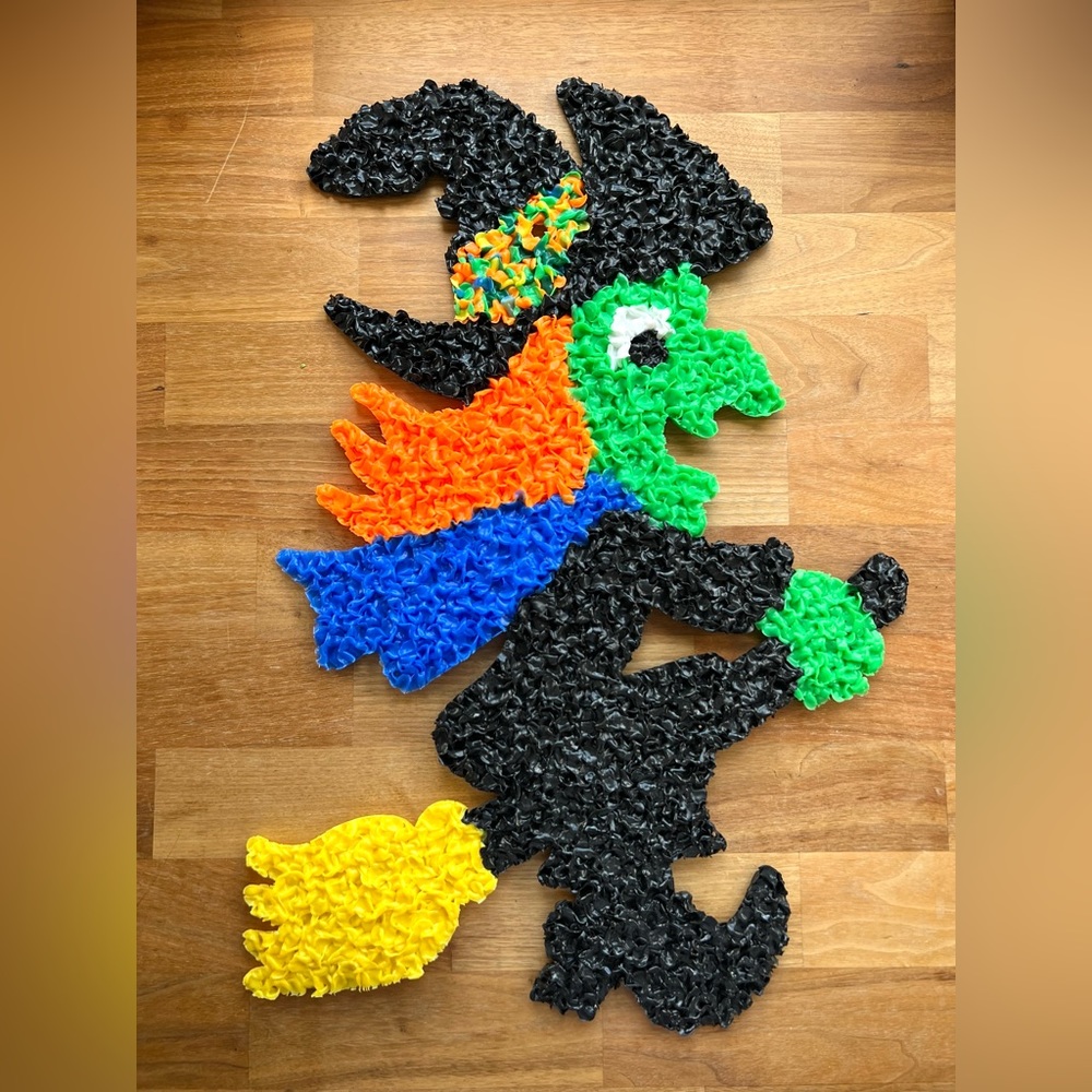 Vintage Popcorn Art Witch Decor